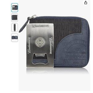 NEW! Budweiser Buxton Men's Urban West Zip-Around Wallet Billfold